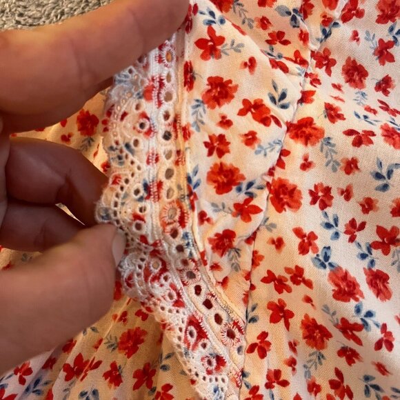 OLd Navy Dress‎ Plus XXL Ditsy Floral Square Neck Flutter Sleeve Peasant 16714 - Picture 5 of 12